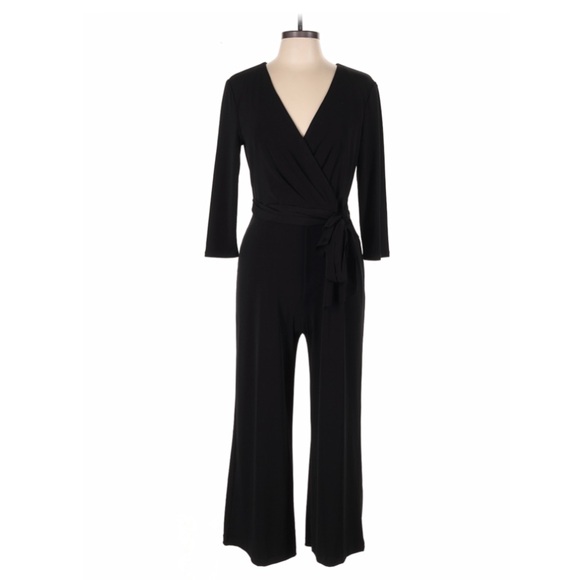 White House Black Market Pants - White House Black Market Black Wrap Jumpsuit